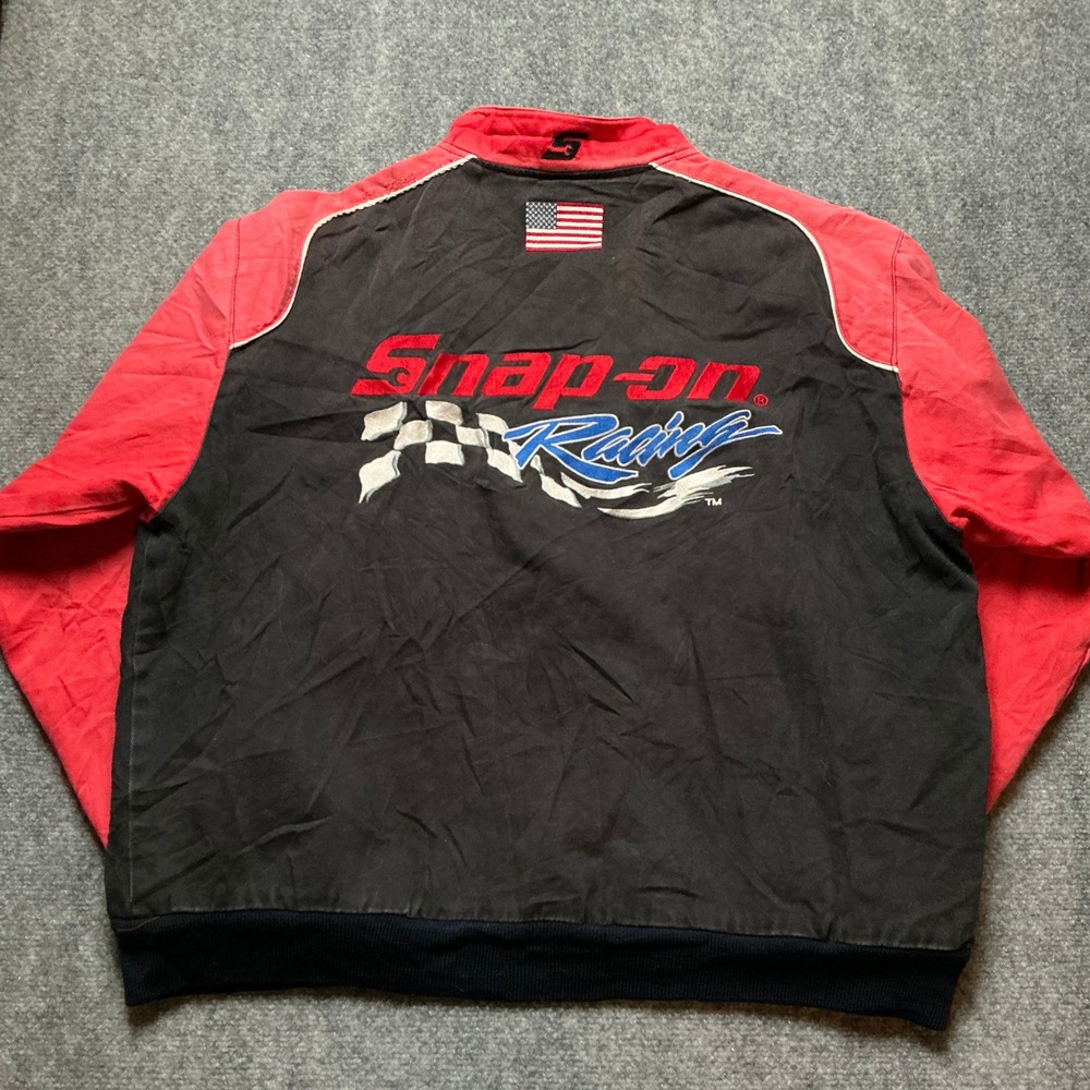 Vintage Snap-on Racing Distressed Jacket Mens Large Mechanic Bomber